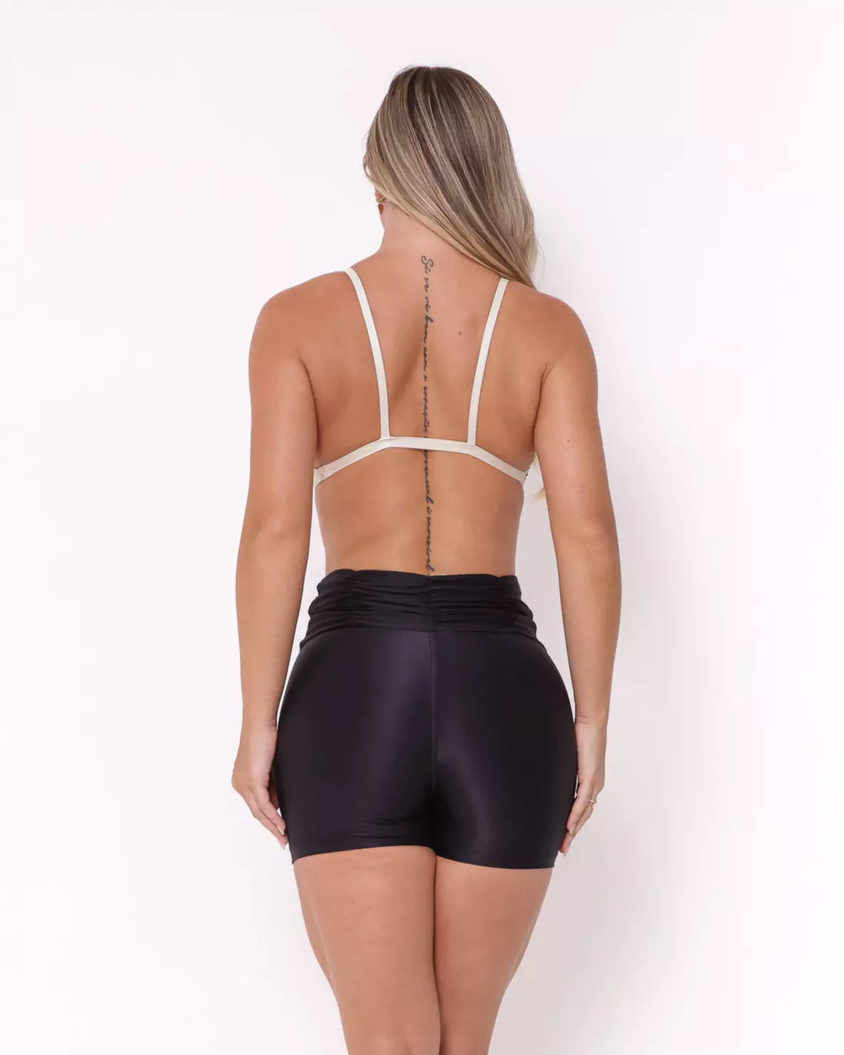 Conjunto Fitness Cós Franzido Compressão Top Bicolor - Imagem 2