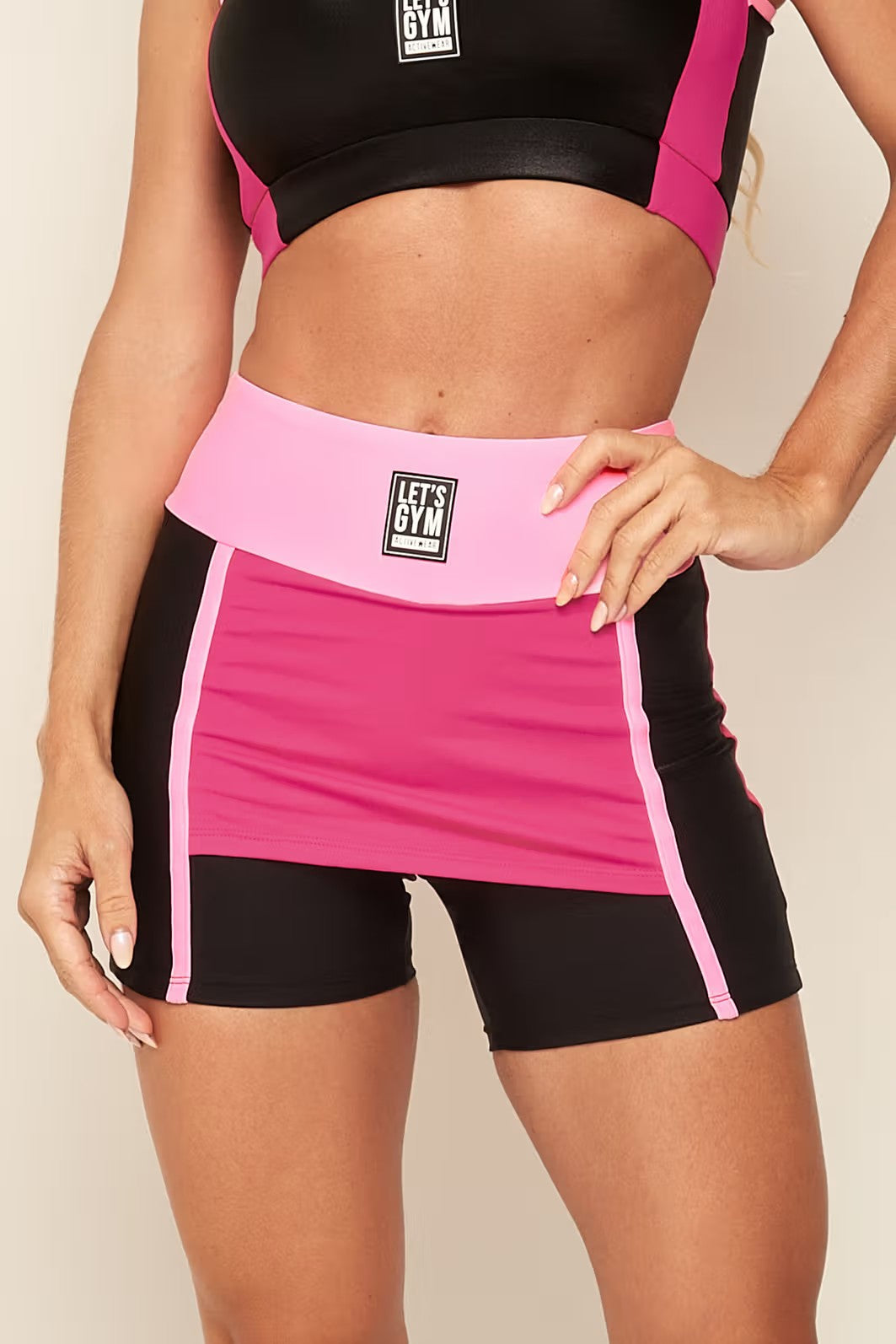 Conjunto Fitness Elláda Rosa Shorts Saia - Imagem 2