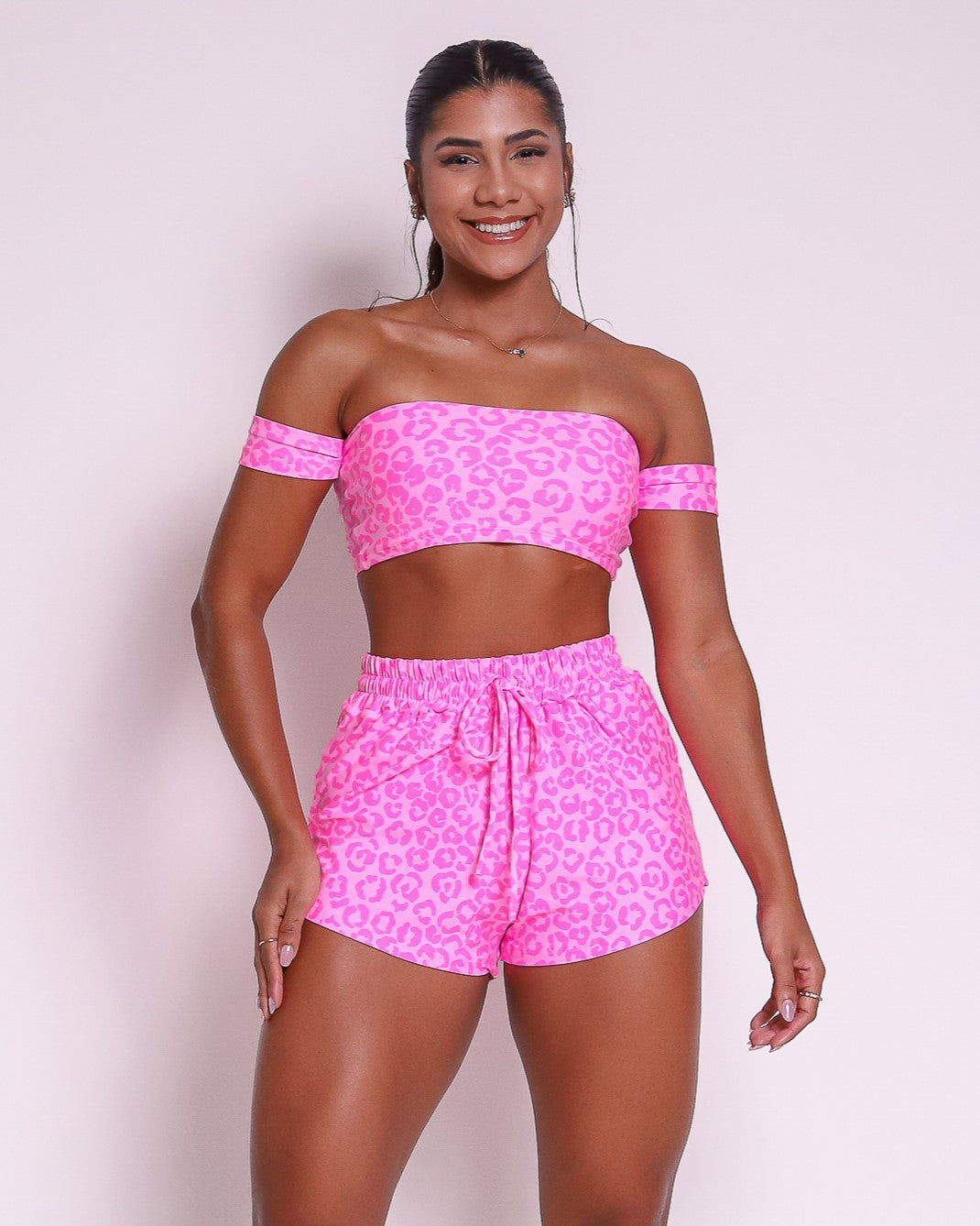 Conjunto Fitness Onça Barbie Rosa - Imagem 3
